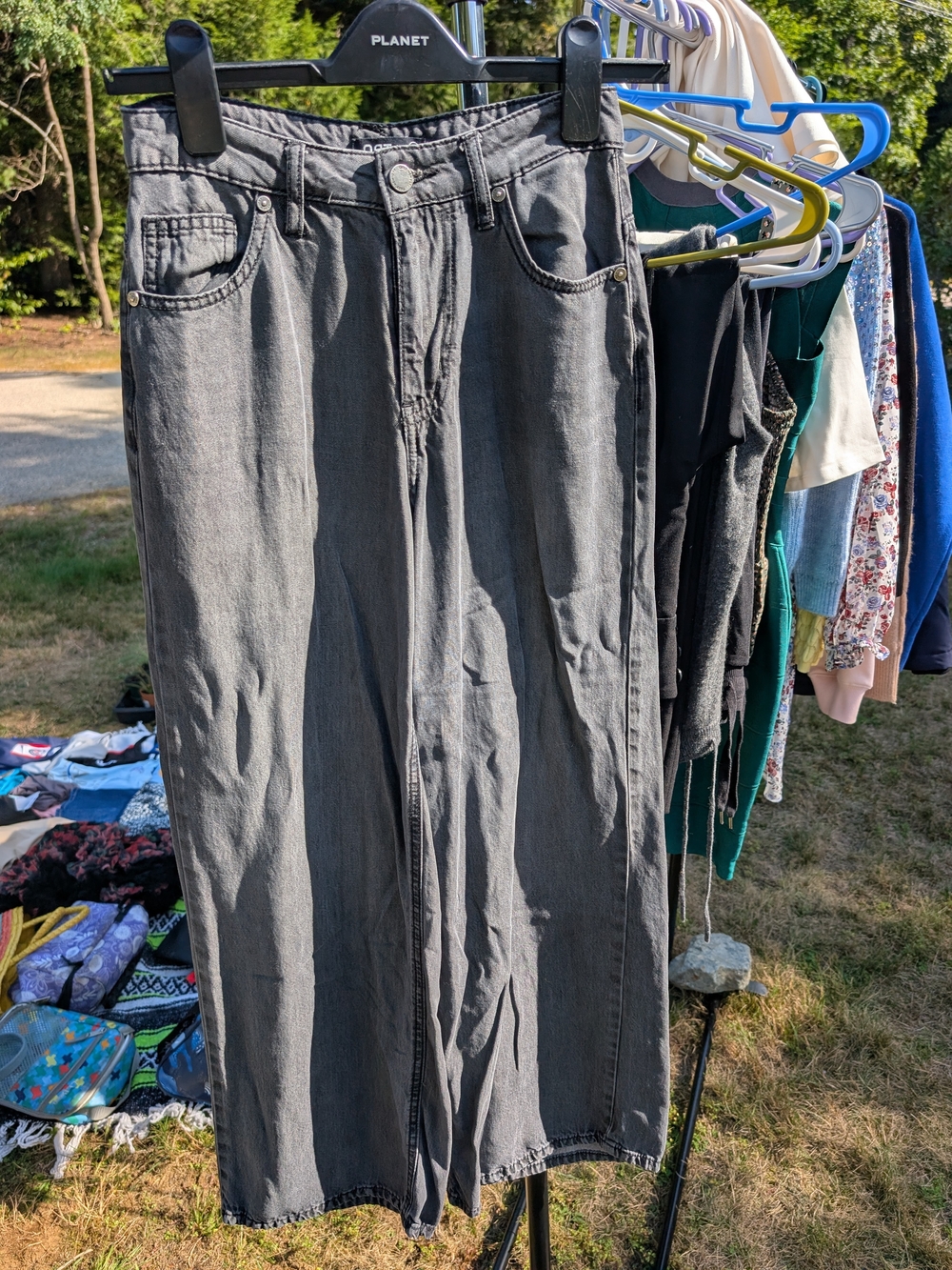Oat New York Wide Leg Jeans — Charcoal Gray